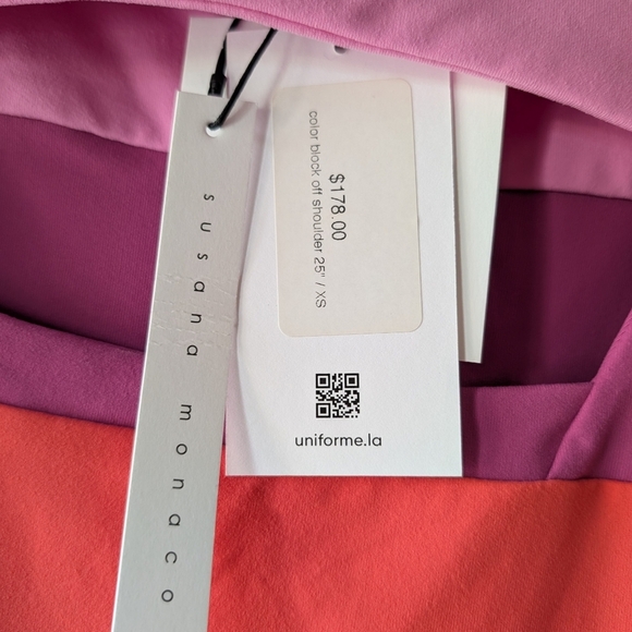 Susana Monaco Color Block Off Shoulder Bodycon Dress XS NWT - Picture 6 of 8